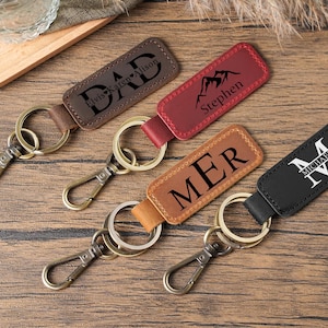Personalized Leather Keychain,Custom Name Key Ring,Leather Keychain,Boyfriend Gift For Him, Keychain for Men and Women,Best Gift,Mens gift