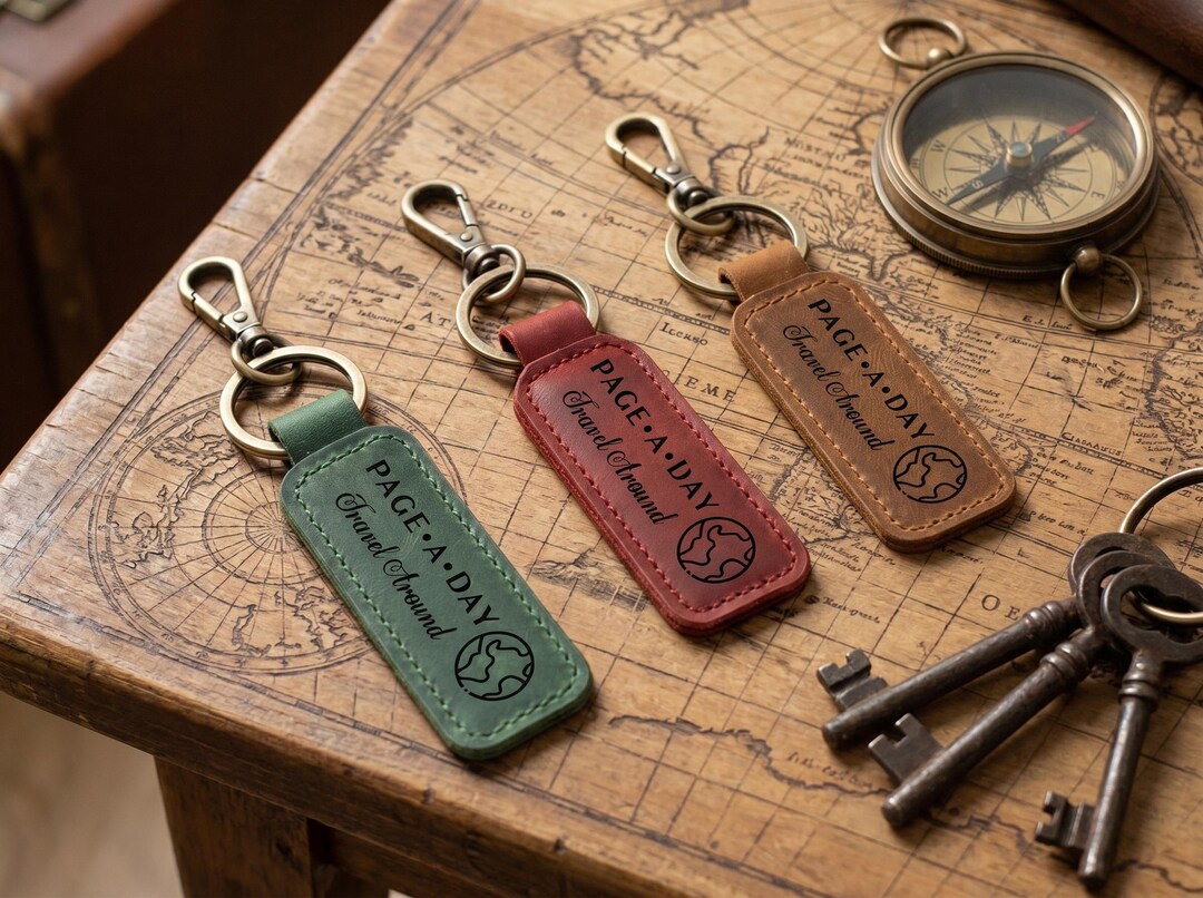 Keychain Pages Keychains for Men,custom Travel Keychain, Personalized Page A Day ...