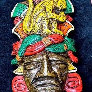 Mayan Mask – Clay Wall Art &quot;Mexican Leopard&quot; 5.5-inch