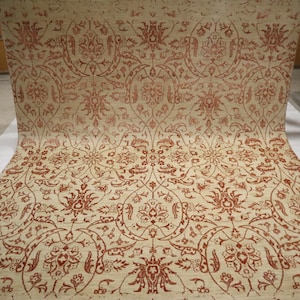 Alfombra Chobi moderna de 8 x 10 pies - Alfombra afgana beige óxido anudada a mano con diseño floral y tacto sedoso - Alfombra abstracta - Alfombra oriental - Alfombra contemporánea