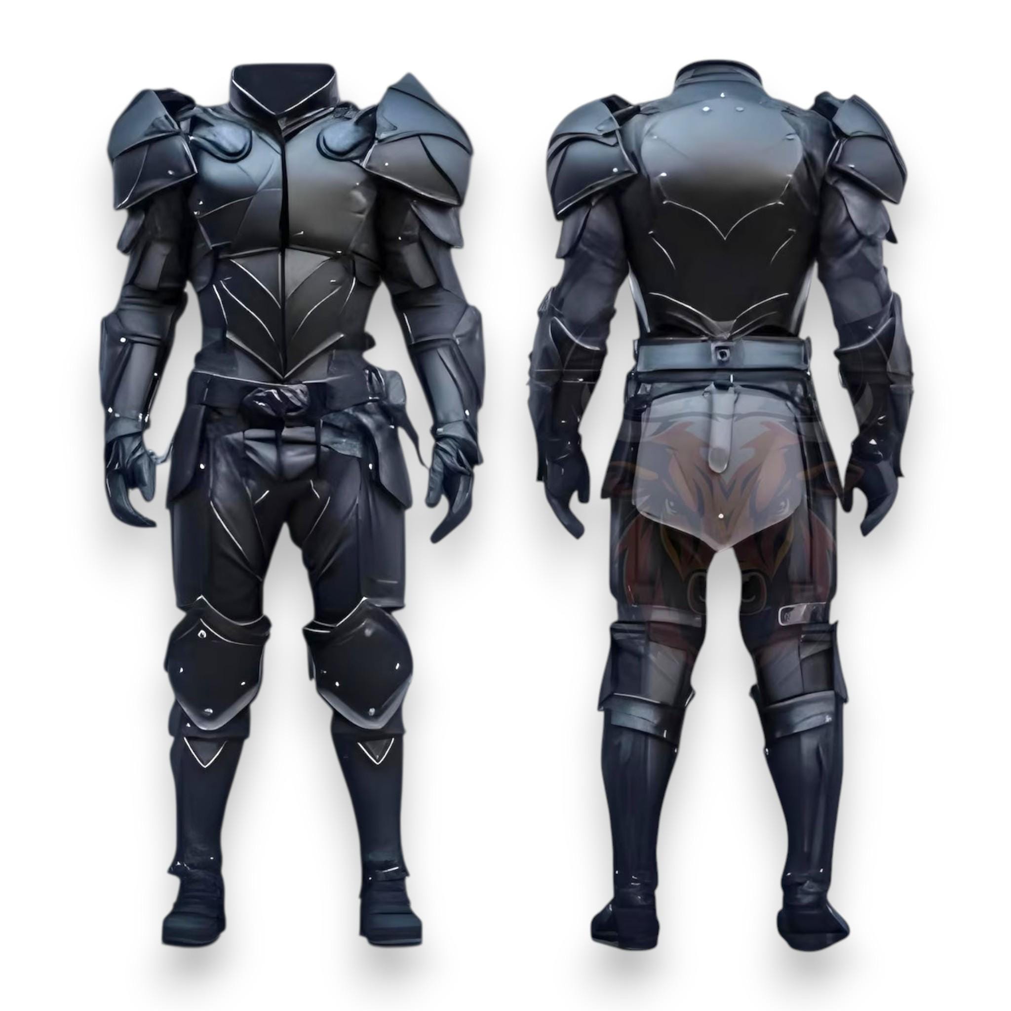 Black Leather Fantasy Warrior Armour | Handmade Medieval Knight Cosplay Suit | Gothic LARP Battle Outfit | Renaissance Beast Armour