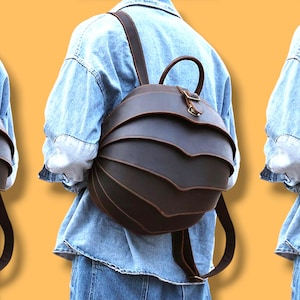Handgemachte Vintage Leder Rucksack | Vollnarbenleder Retro Käfer Rucksack | Einzigartige Reisetasche für Männer & Frauen