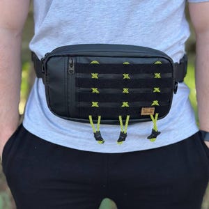 handmade belt bag, faux leather, velcro closure, paracord,Waist bag,unisex,travel,Fashionable bag,durable,leather bag,gift,Fanny pack