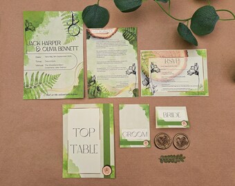 Full Custom Wedding Invitation Suite Printed. Handmade. Unique. Customised.