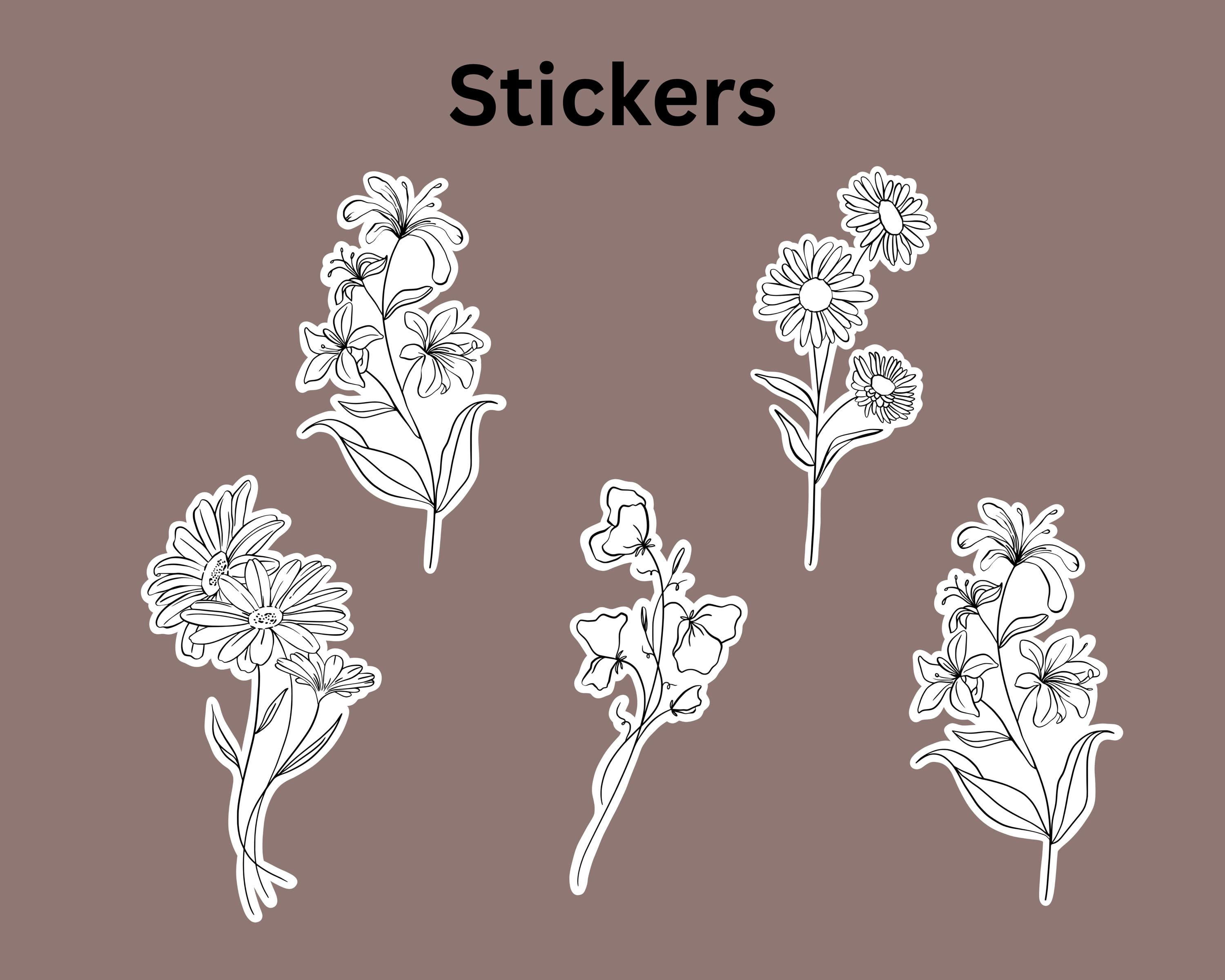 Birth Flowers Procreate Brushset, Line Art Stamps (digital Download) - Etsy