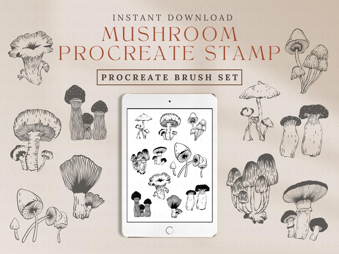 Mushroom Procreate Brushes | Botanical Stamps (digital Download) - Etsy