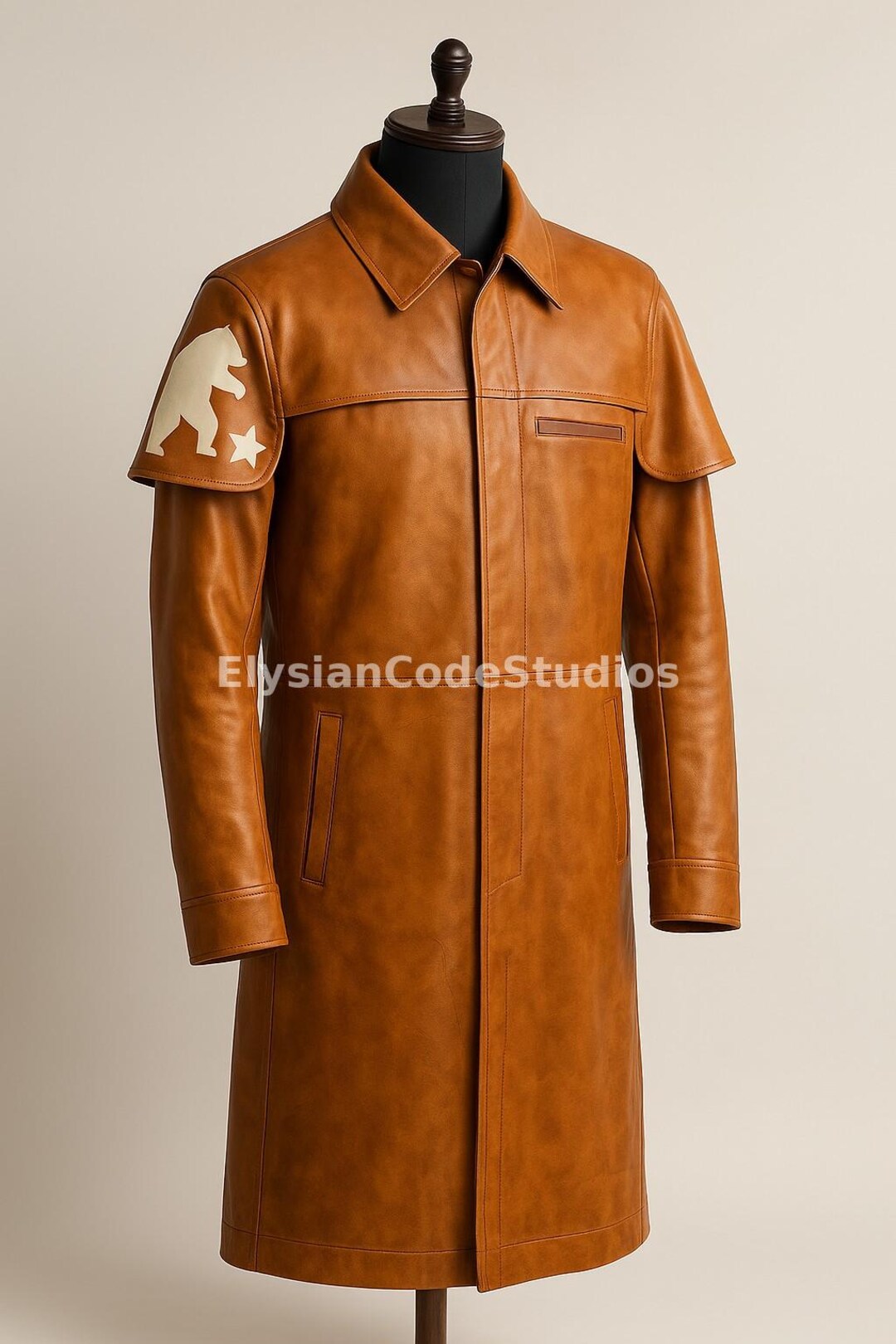 Men’s Brown Ranger Duster Coat | Real Leather Long Trench | Post ...