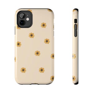 Sunflower Tough Phone Case - Protective Floral iPhone & Samsung Cover, Hard Shell Case, Flower Design, Durable Phone Accessories, Yellow