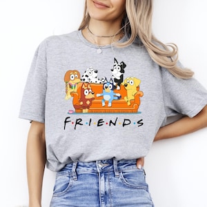 Bluey Friends T-Shirt, Bluey Cartoon Tee, Friends of Bluey Shirt, Bluey Family Birthday T-shirt, Animation Fans Shirt, Bluey and Bingo Shirt