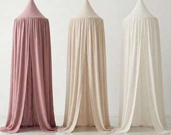 Kids Bed Canopy Cotton for Nursery, Baby Crib Hanging Tent, Mosquito Net & Reading Nook Decor, Playroom Curtain Canopy