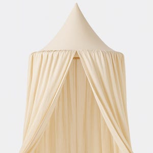 Textured White Canopy with Hook and Cord, Boho Kids Bed Canopy, Minimalist Nursery Tent, Reading Nook Decor for Baby Room image 13