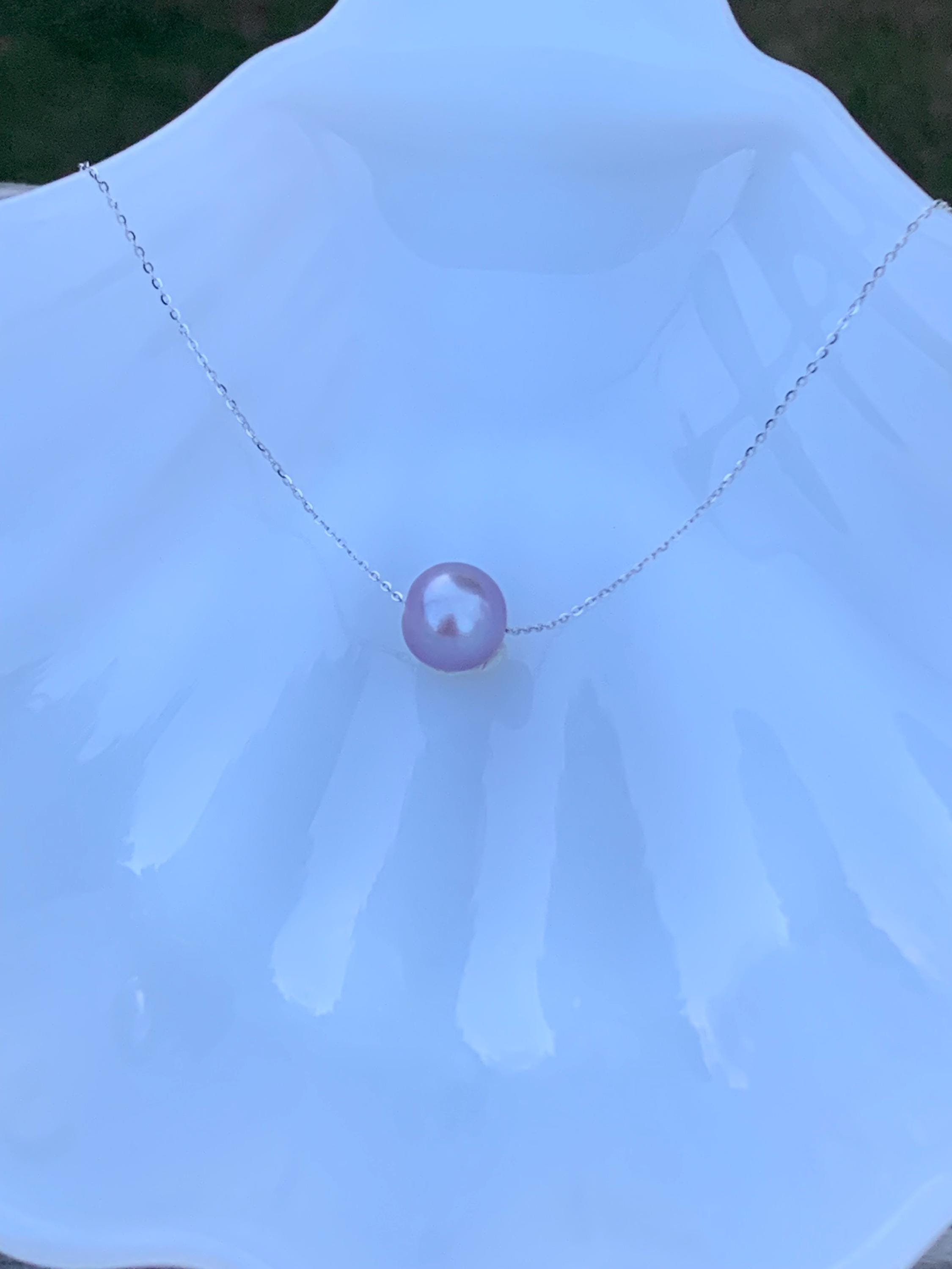 Lulu, Lulutong Pearl, Floating Pearl Necklace Silver Color Setting