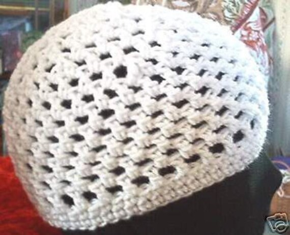 Mesh Beanie RTS Hat Hand Crochet Skull 