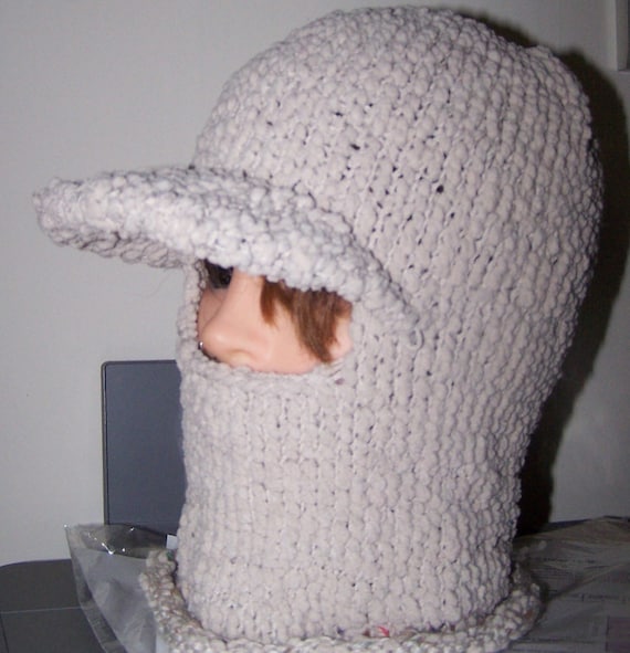 Balaclava Ski Mask with Visor Hat Made to Order Custom Beanie Knitted Hand  Knit Knitted New in Chemo Cap