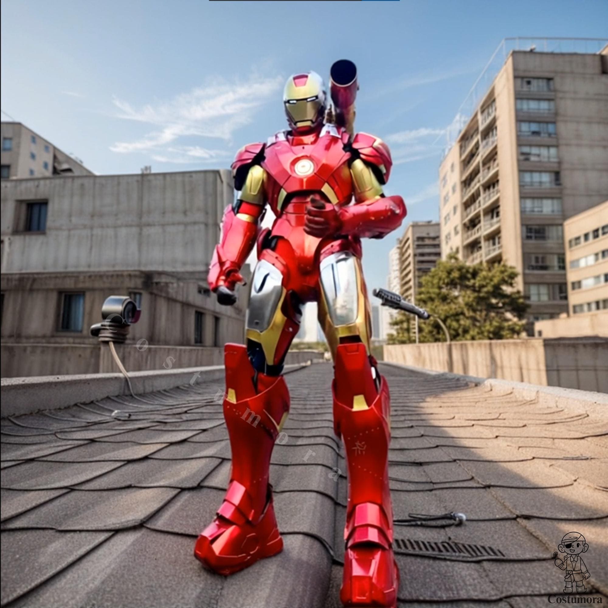 Wearable Red Gold Superhero Armor Suit with Tailor made Light FX – Full Body Cosplay Costume Mark 85, EVA Foam for Halloween & Events