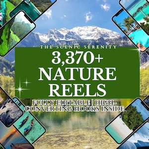 3,300+ Nature Aesthetic Faceless Video Reels Bundle, Calming Motion Background Bundle, Faceless Marketing,Stock Videos, Master Resell Rights