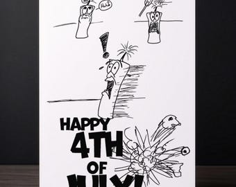 Funny 4th of July Card - Fireworks Humor Card - Independence Day Greeting Card - Patriotic Printable Card - Instant Download