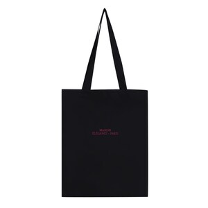 Borsa Tote Maison Élégance Paris – Borsa Tote in cotone ricamato di lusso minimalista, borsa in tela estetica Old Money, elegante regalo in stile francese