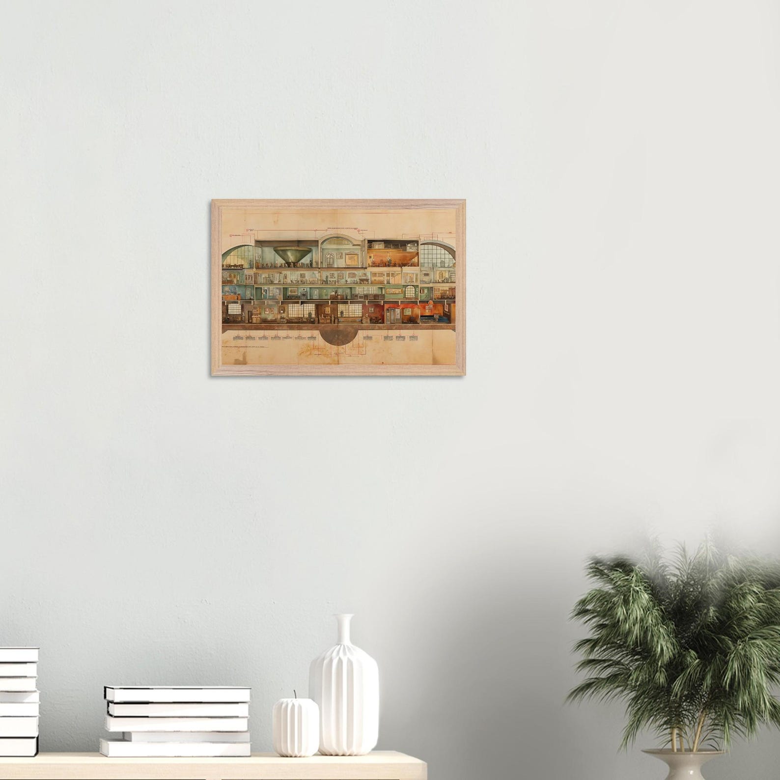 Gentlemen’s Club Architecture Print – 1920s Framed Wall Art – Premium