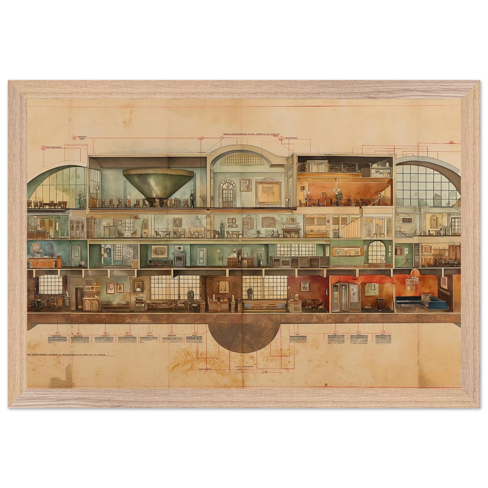Gentlemen’s Club Architecture Print – 1920s Framed Wall Art – Premium