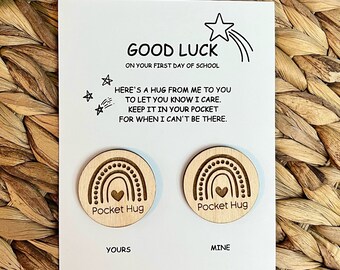 Back to School Pocket Hug. Good luck Pocket Hug. Girls and Boys.