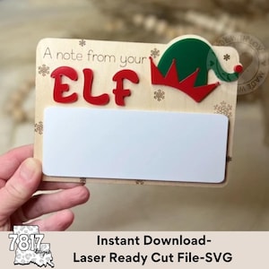 ELF クリスマスからのメモ SVG のみ。デジタル ファイル。お子様が楽しめます。