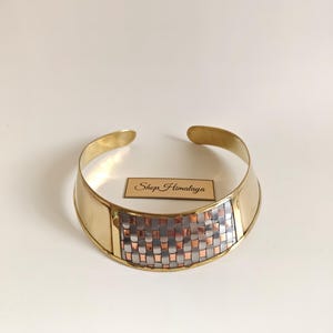 Gold Kupfer Messing Choker: Tribal Hasli Torc Halskette