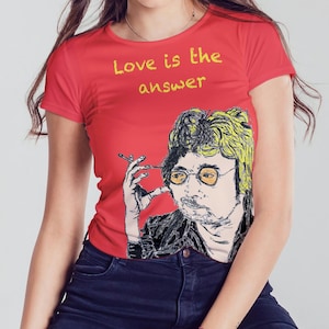 Esboço de John Lennon – Pôster dos Beatles em estilo pop art, camiseta de John Lennon, cartão comemorativo ou cartão de dia dos namorados | Arte de parede "Imagine" de John Lennon
