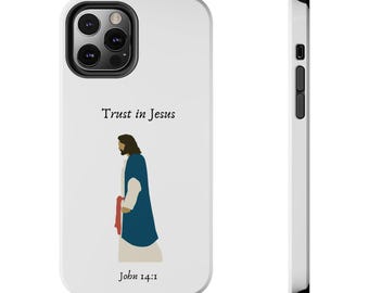Vertrauen auf Jesus Handyhülle - Religiöse Handyhülle, Glaube Robuste Handyhülle, Inspirierende Schutzhülle, Bibel Verse Handyhülle