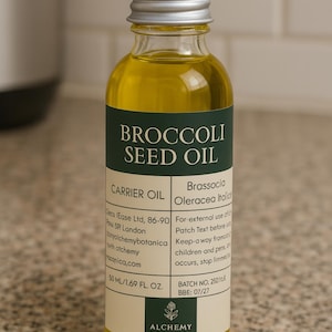 Cold-Pressed Broccoli Seed Oil – 100% Pure Unrefined For Hair and Skin Natural Silicone Alternative Vegan, Cold Process Serum-Friendly 50g