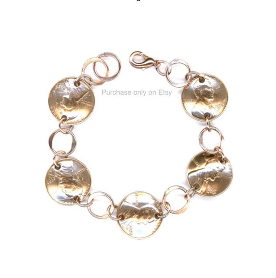 60th Birthday Gift 1961 US Penny Birthstone Initial Bracelet