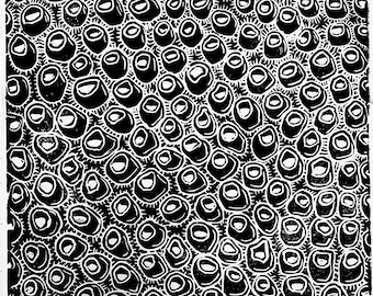 Barnacles Linocut print - Original Seascape Art