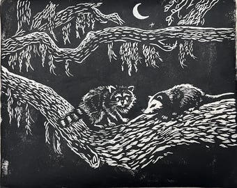 Makin’ Plans - Linocut print