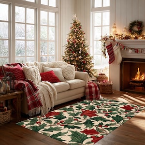 Kerstkleed met hulstbessenmotief, feestelijke kerstdecoratie