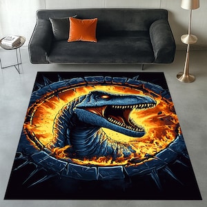 Dinosaur Rug, Dinosaur Decor Rug, 3D Dinosaur Rug, Dinosaur Patterned Rug, Dinosaur Area Rug, Dinosaur Themed Rug, Cool Dinosaur Rug