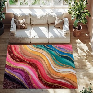 Tapis en marbre coloré, Carpette en marbre, Tapis effet marbre, Tapis en marbre, Tapis design en marbre, Tapis texturé en marbre, Tapis abstrait, Décoration en marbre
