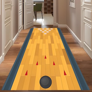Bowling Lanes Rug, Bowling Rug, Bowling Lovers Gift, Bowling Runner Rug, Bowling Strike Rug, Bowling Themed Rug, Bowling Decor, Sports Rug