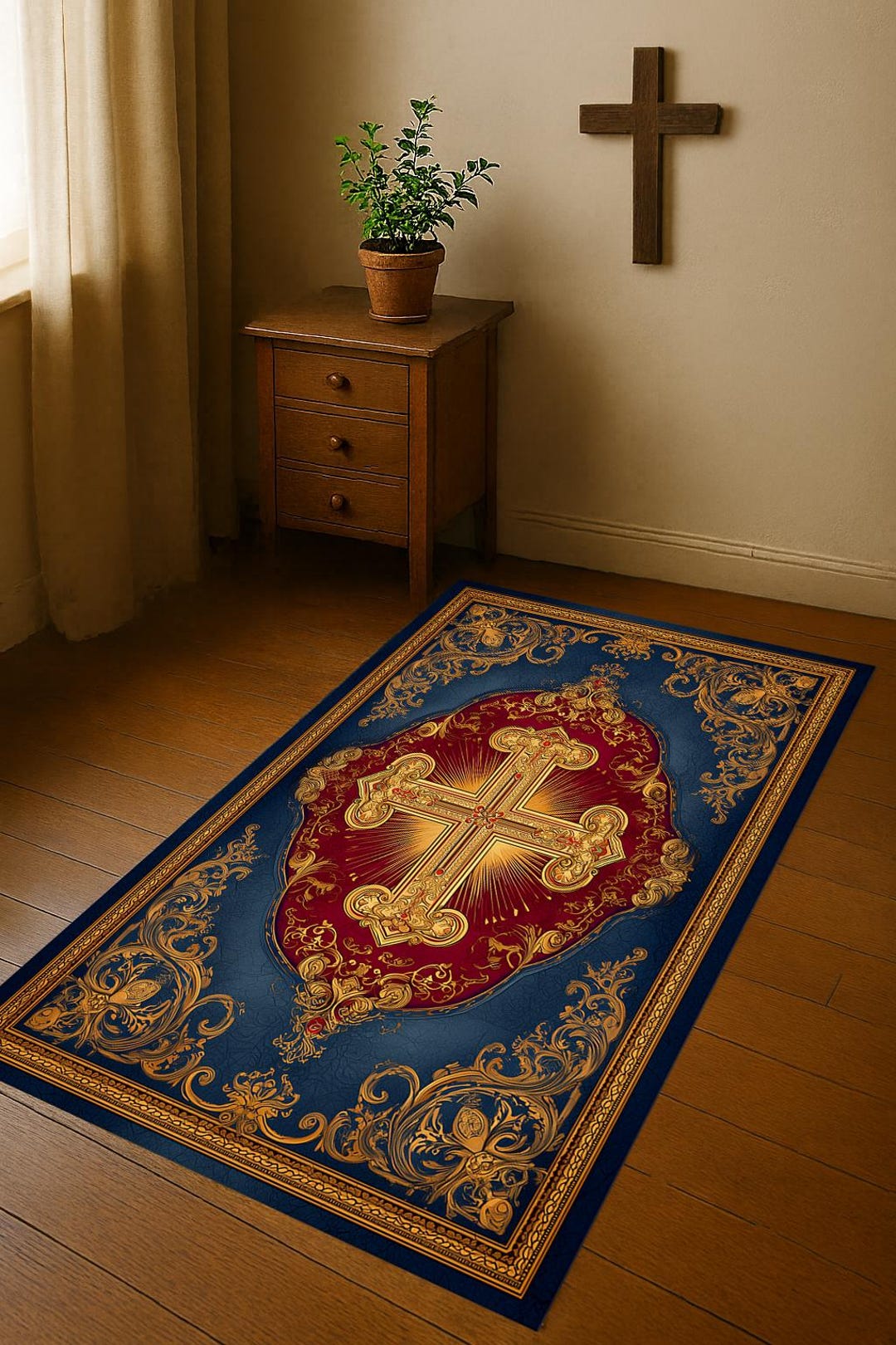 Orthodox Rug Christian Prayer Rug, Orthodox Cross Symbol Mat, Religious Islamic Gift ...