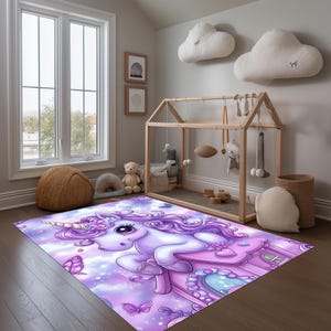 Cute Unicorn Rug, Colorful Unicorn Rug, Kids Room Unicorn Rug, Girl Room Rug, Unicorn Pattern Rug, Unicorn Gift, Kids Rug, Unicorn Rug
