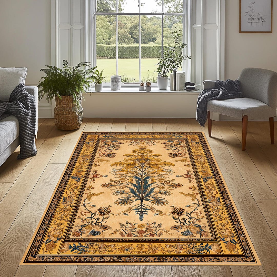 Traditional Area Rug Persian Garden Style Floral Area Rug, Traditional Oriental Design - Etsy