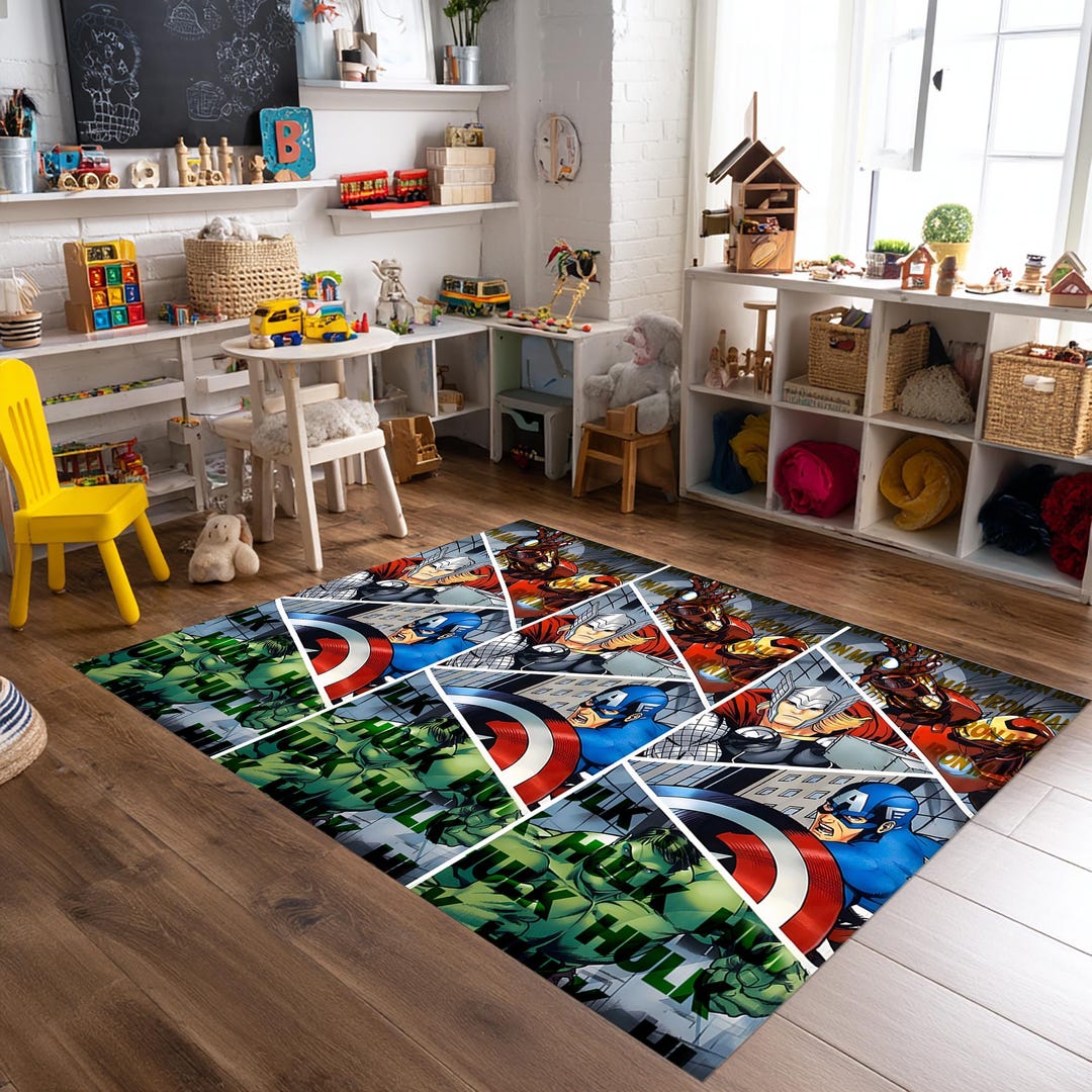 Movie Characters Rug, Super Heroes Rug, Hulk Rug, Iron Man Rug, Thor ...