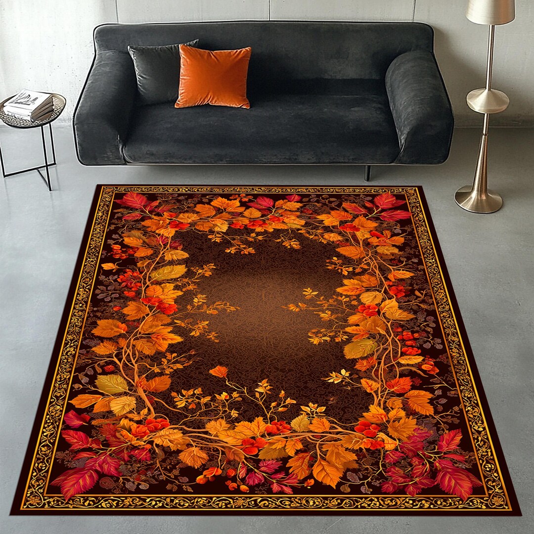 Fall Color Rug Rustic Autumn Leaves Rug, Fall Decor - Etsy