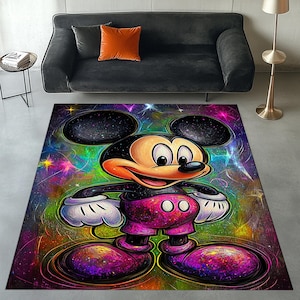 Mickey Mouse Pattern Rug, Mickey Mouse Decor, Mickey Mouse Rug, Cartoon Rug, Kids Room Rug, Nursery Rug, Mickey Mouse Carpet, Gift for Kids