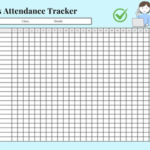 School Office Attendance Tracker 5-in-1 bewerkbare canva-sjablonen voor commercieel gebruik en organisatie