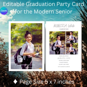Graduation Party Card for the Modern Senior | Editable  Announcement Template