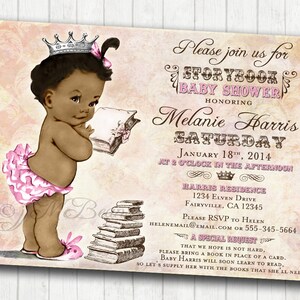 Storybook Baby Shower Invitation For Girl Baby Shower - Storybook Invitation - African American - DIY Printable