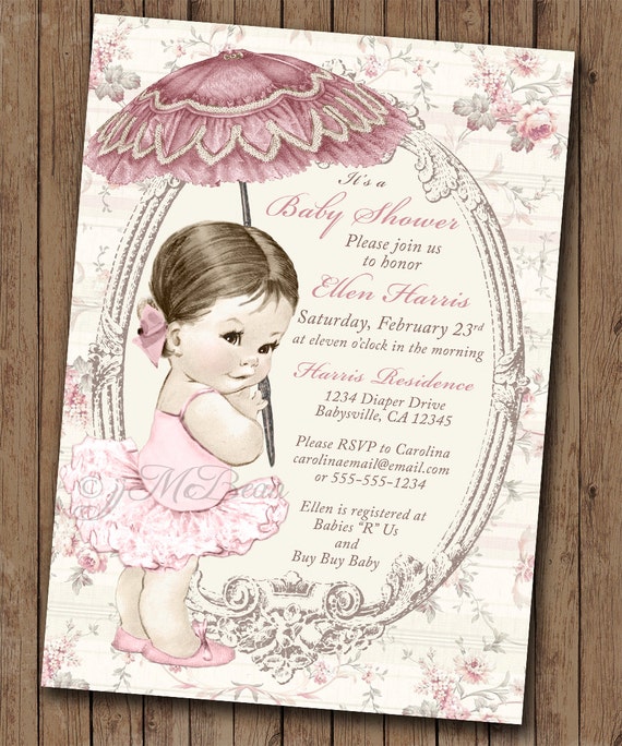 Vintage Baby Shower Invitations 3