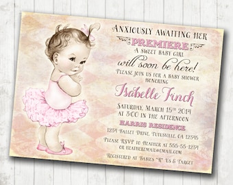 Baby Shower Invitation Tutu - Baby Shower Invitation Tutu Ballerina - Tutu Ballet Baby Shower Girl - DIY Printable