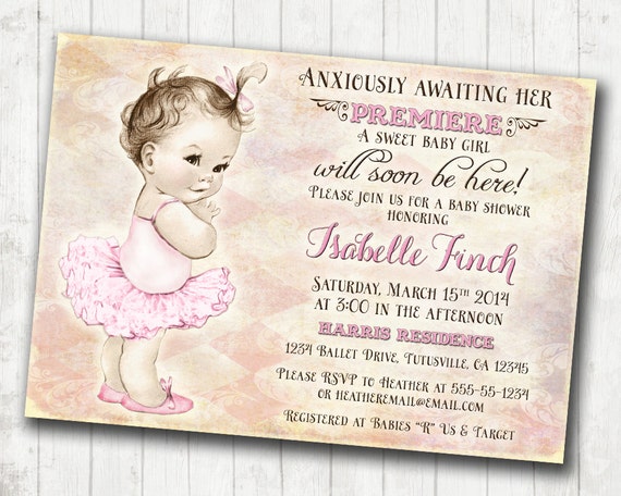 Tutu Baby Shower Invitation Tutu Ballet Shower Invitation Tutu - Main Image