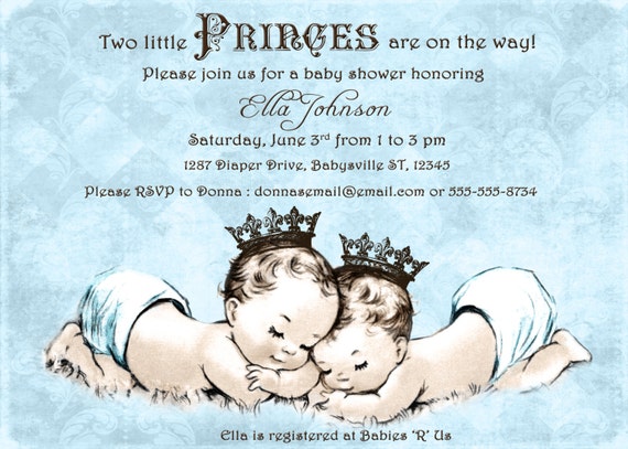 twin boy shower invitations